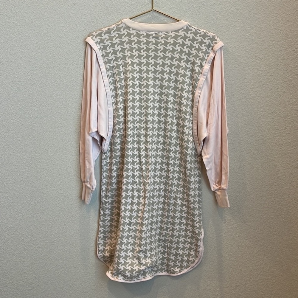 Calida Switzerland Houndstooth Long Sleeve Lounge Dress Size X-Small - Picture 8 of 8